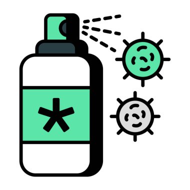 Sprey şişenin düz tasarım simgesi.