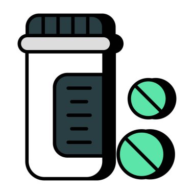 Uyuşturucu şişesinin eşsiz bir tasarım simgesi.