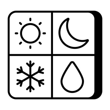 Mevsimlerin düz tasarım simgesi 