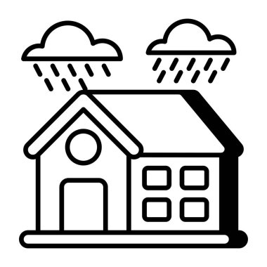 Kusursuz dizayn edilmiş yağmur ikonu