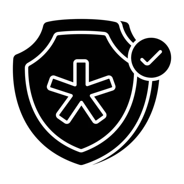 Icono Diseño Plano Seguridad Médica — Archivo Imágenes Vectoriales