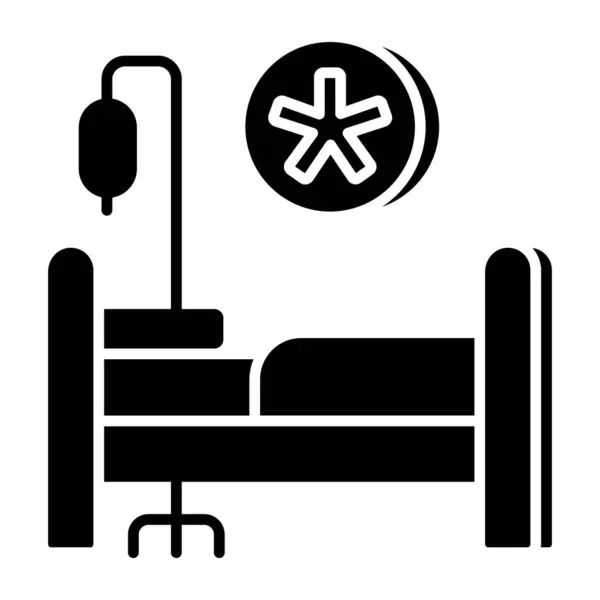 Плоская Икона Дизайна Больничной Койки — стоковый вектор