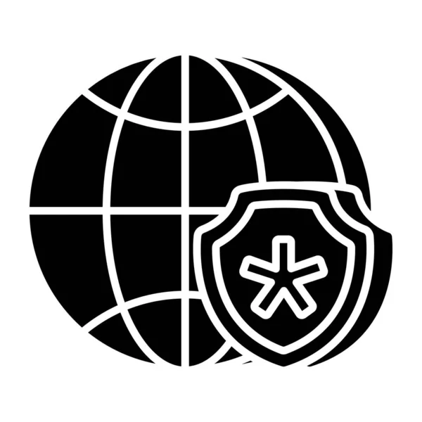 Icono Diseño Plano Seguridad Médica Global — Archivo Imágenes Vectoriales