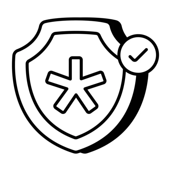 Icono Diseño Plano Seguridad Médica — Archivo Imágenes Vectoriales