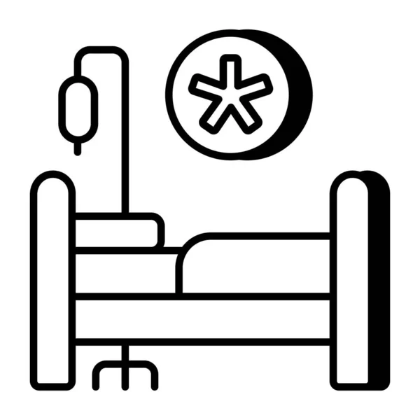 Płaska Ikona Projektu Łóżka Szpitalnego — Wektor stockowy