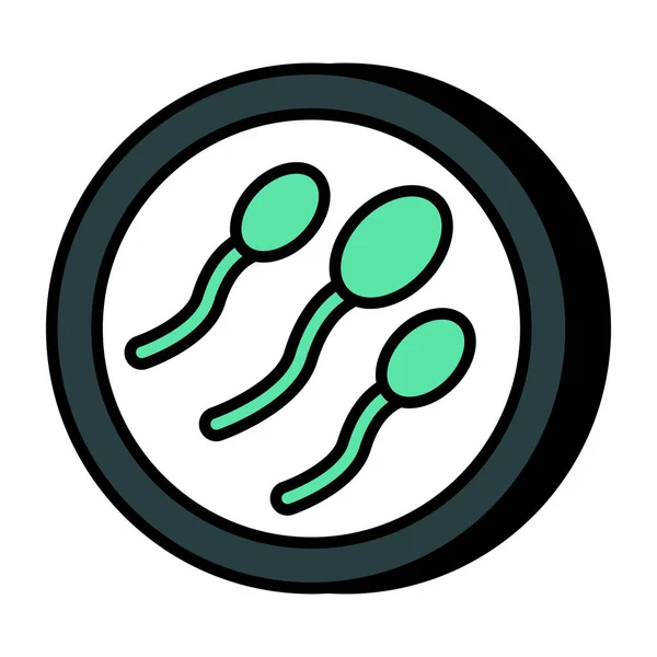Icono Diseño Único Espermatozoides Células Reproductoras Correo — Archivo Imágenes Vectoriales