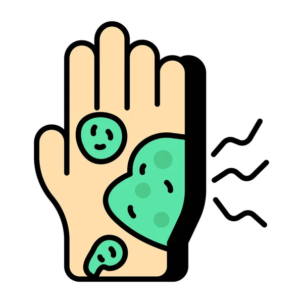 Conceptual Flat Design Icon Unhygienic Hand — Stock Vector