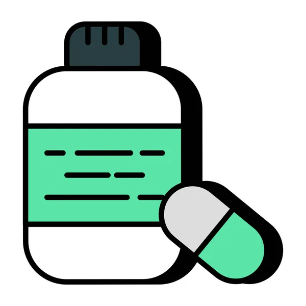 Unikalna Ikona Projektu Butelki Tabletek — Wektor stockowy