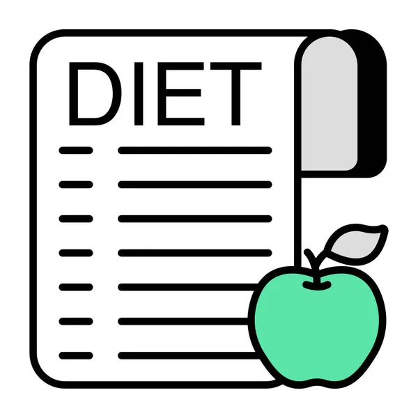 Conceptual Flat Design Icon Diet Chart — Stock Vector
