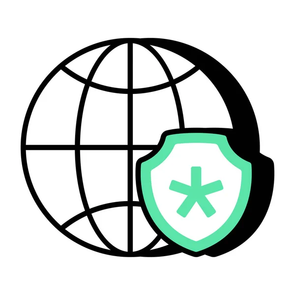 Icono Diseño Plano Seguridad Médica Global — Archivo Imágenes Vectoriales