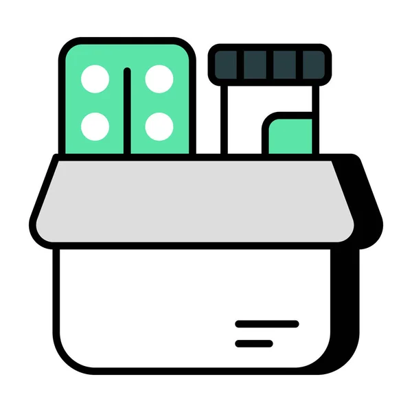医療ボックスの概念フラットデザインアイコン — ストックベクタ