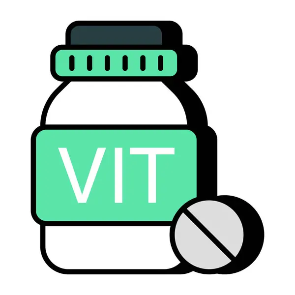 Modern Design Icon Vitamin Bottle — Archivo Imágenes Vectoriales