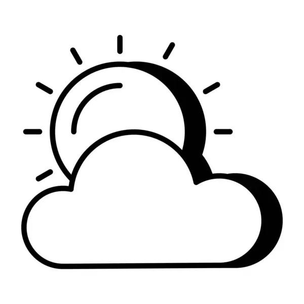 Icono Diseño Único Día Parcialmente Nublado — Archivo Imágenes Vectoriales