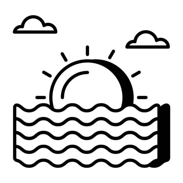 Une Icône Design Parfait Coucher Soleil — Image vectorielle