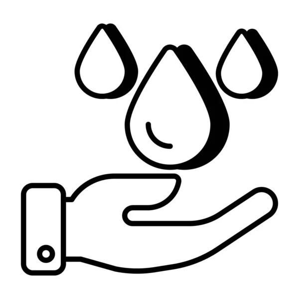 Eine Editierbare Design Ikone Der Wassertropfen — Stockvektor