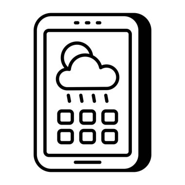 Mobil hava durumu uygulaması simgesi premium biçiminde 