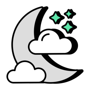 Bulutlu gecenin simge tasarımı 