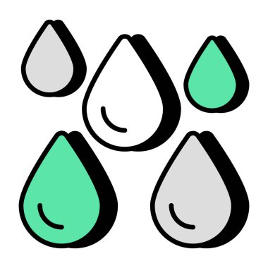 Su damlalarının düzenlenebilir tasarım simgesi