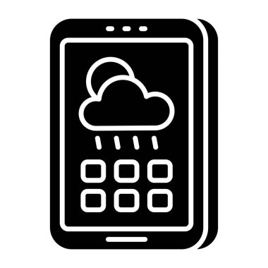 Mobil hava durumu uygulaması simgesi premium biçiminde 