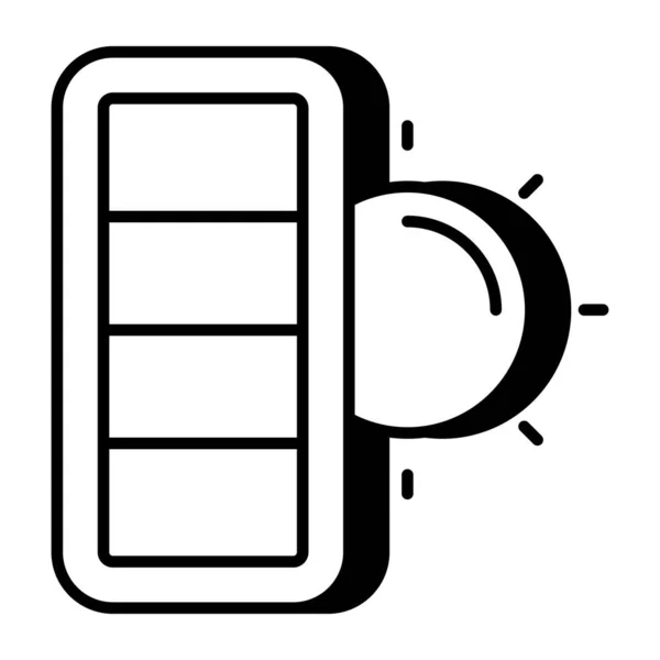 Icono Diseño Plano Batería Solar — Vector de stock
