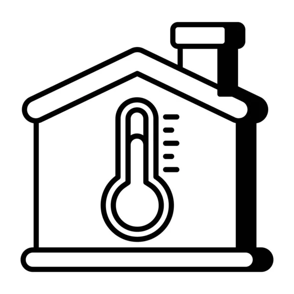 Ikona Domácí Teploty Upravitelný Vektor — Stockový vektor