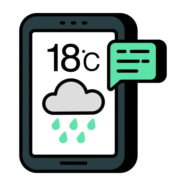 Иконка Мобильного Погодного Приложения Премиум Стиле — стоковый вектор