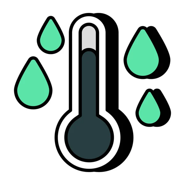 Σύγχρονο Εικονίδιο Σχεδιασμού Της Βροχερής Θερμοκρασίας — Διανυσματικό Αρχείο