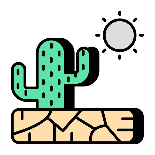 Kaktuszok Színes Design Ikonja — Stock Vector