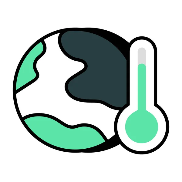 Thermometer Mit Globus Symbolisiert Konzept Der Globalen Erwärmung — Stockvektor
