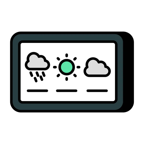 Mobile Weather App Icon Premium Style — Stock Vector