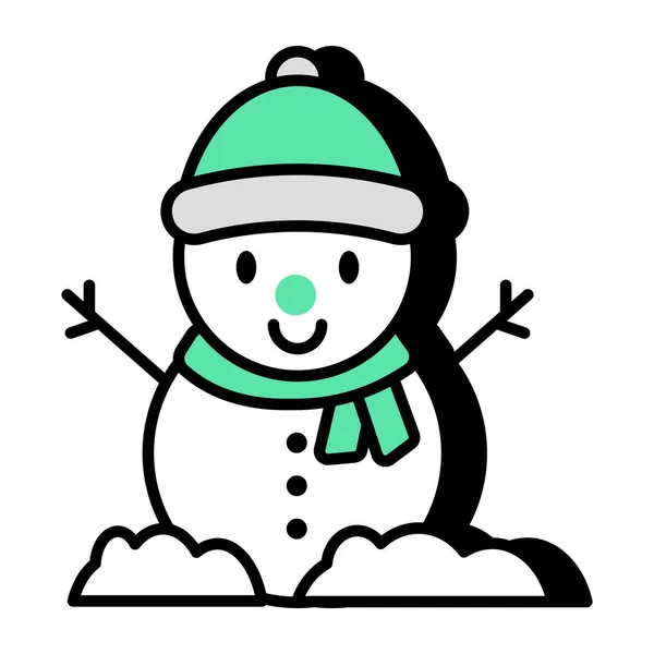 Colored Design Icon Snowman — Stock Vector