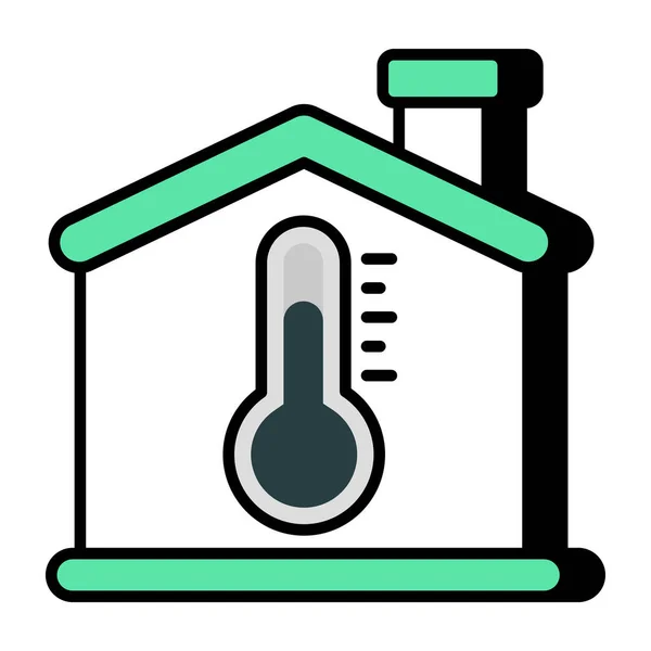 Ícone Temperatura Casa Vetor Editável —  Vetores de Stock