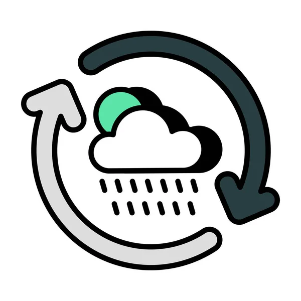 Ikona Opadów Deszczu Doskonałym Wzorze — Wektor stockowy
