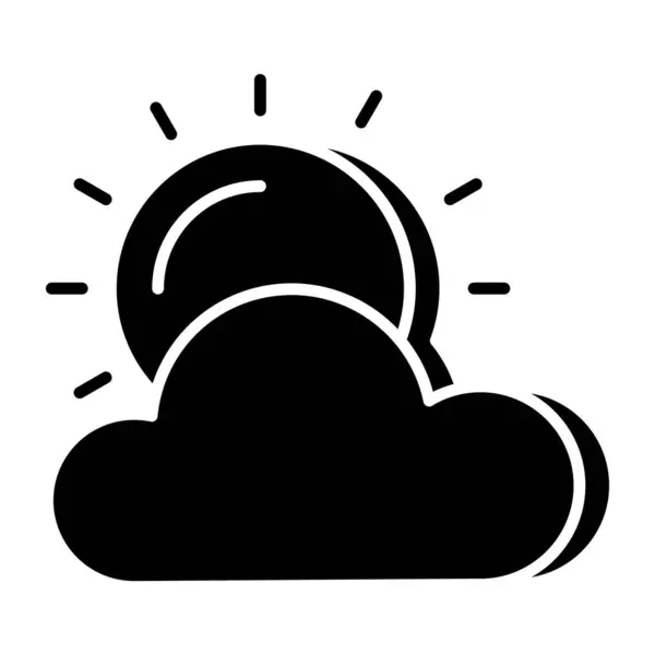 Уникальная Икона Дизайна Частично Облачного Дня — стоковый вектор