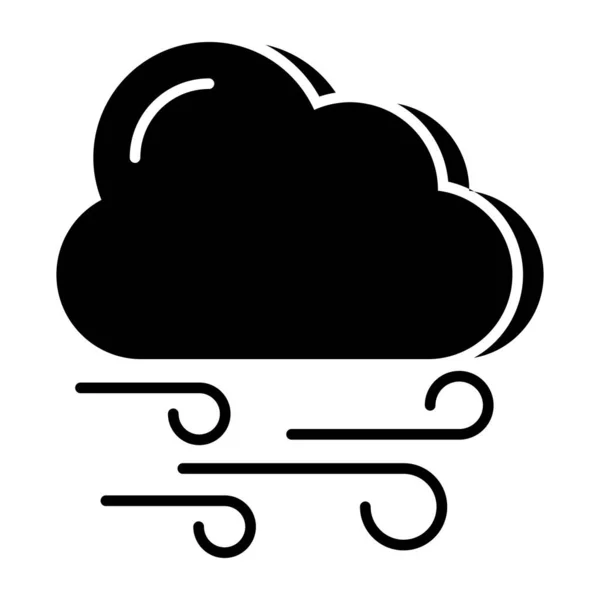 Редактируемый Дизайн Иконки Ветреного Облака — стоковый вектор