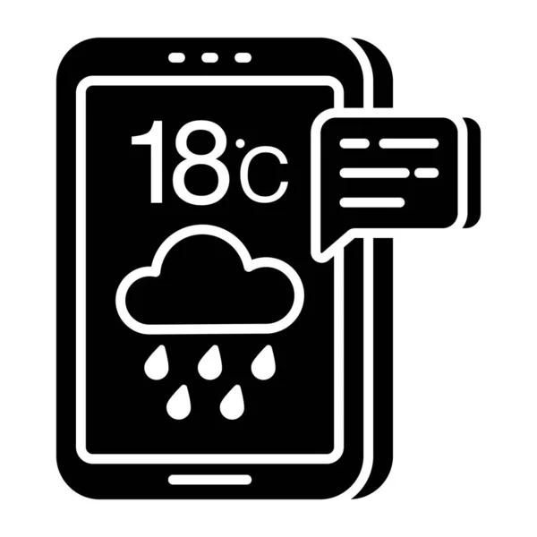 Mobiles Wetter App Symbol Premium Stil — Stockvektor