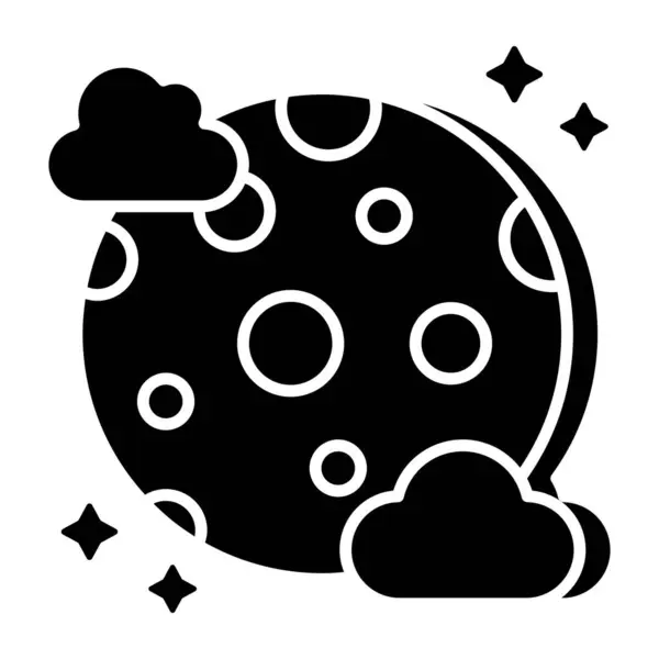 Diseño Icono Noche Nublada — Archivo Imágenes Vectoriales