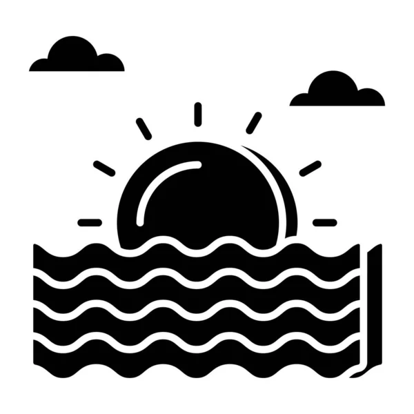 Une Icône Design Parfait Coucher Soleil — Image vectorielle