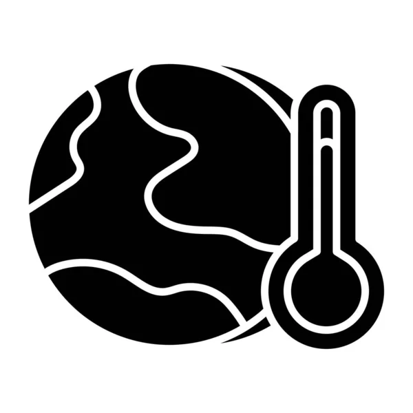 Thermomètre Avec Globe Symbolisant Concept Réchauffement Climatique — Image vectorielle