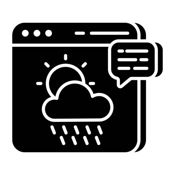 Online Wettervorhersagesymbol Flachem Design Zum Wahnsinnigen Download Verfügbar — Stockvektor