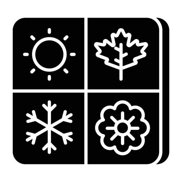 A flat design icon of seasons 