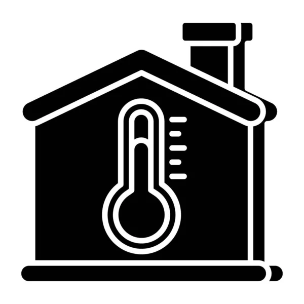 Home Temperature Icon Editable Vector — Stock Vector