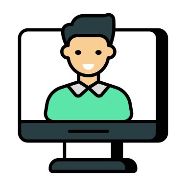 Video çağrısının düz tasarım simgesi