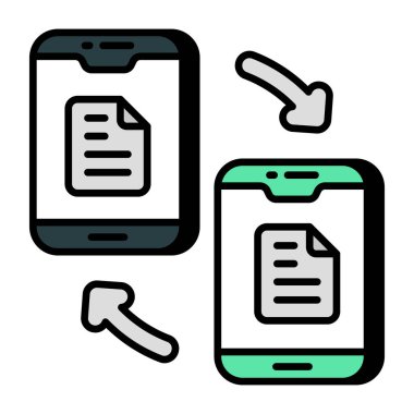 Çevrimiçi veri transferi için mükemmel bir tasarım simgesi