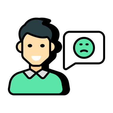 Müşteri tepkisinin düz tasarım simgesi