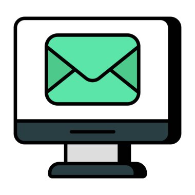 Kavramsal düz tasarım simgesi çevrimiçi e- posta