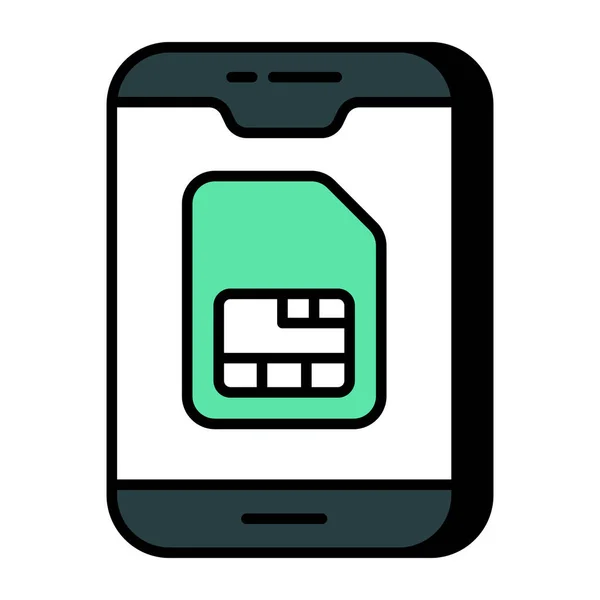 Een Creatief Design Icoon Van Mobiele Sim — Stockvector