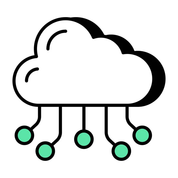 Premium Ikone Der Cloud Vernetzung — Stockvektor