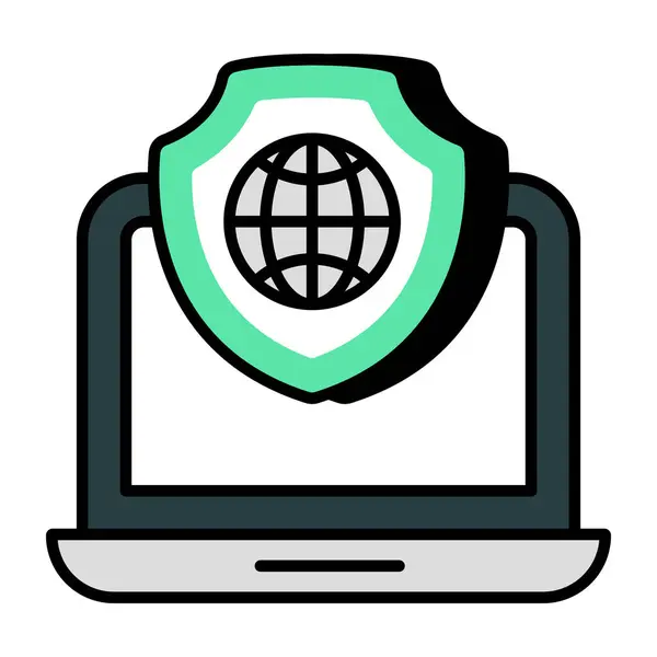 Современный Дизайн Икона Глобальной Безопасности — стоковый вектор