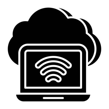 Bulut bağlantılı aygıt simgesi, düzenlenebilir vektör